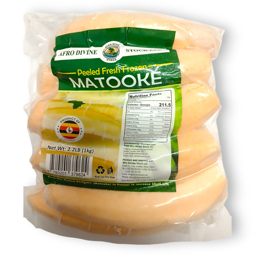 Matooke pelé frais congelé - 2.21 lb (1 kg)